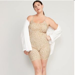 Tab/ cream zebra print Racerback bodysuit